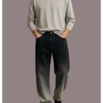 Loose Fit Mid Rise Grey Men Denim Jeans