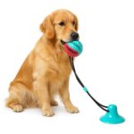 Interactive Dog Toys for Aggressive Chewers – Durable Puppy Teething Toys to Relieve Boredom, Mentally Stimulating Tug-of-War Training Toy, Puzzle Treat Dispenser, Teeth-Cleaning Sound Ball