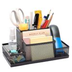 OFIXO 4 Compartment Metal Mesh Pen Stand - Perfect Desktop Pen Organizer for Office, School, and Home - Sturdy and Sleek Design - Ideal for Pens, Pencils, Markers, and More