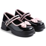 JM LOOKS Women Platform Mary Jane Shoes with Bow Detail for Casual and Cute Styling