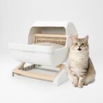 Semi-Automatic Cat Litter Box | Quick Clumping in 7 Seconds | Easy Cleaning Pet Toilet | Multi-Cat Friendly | Washable and Large Capacity Litter Tray | Beige