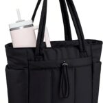 Large Tote Bag for Women | Multi-Pocket Travel Shoulder Bag with Tumbler Pocket | Work, Office, College, Travel & Daily Use Handbag