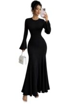 Flared Full Sleeve Fit and Flare Maxi Dress for Women - Image 4