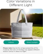 Tote Bag for Woman | Lightweight Puffy Shoulder Handbag with Multi Compartment | Travel, Office, Gym & Daily Use | Durable Taslan Fabric - Image 8