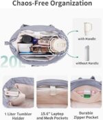 Large Tote Bag for Women | Multi-Pocket Travel Shoulder Bag with Tumbler Pocket | Work, Office, College, Travel & Daily Use Handbag - Image 19