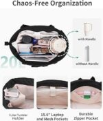 Large Tote Bag for Women | Multi-Pocket Travel Shoulder Bag with Tumbler Pocket | Work, Office, College, Travel & Daily Use Handbag - Image 3