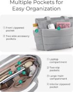 Tote Bag for Woman | Lightweight Puffy Shoulder Handbag with Multi Compartment | Travel, Office, Gym & Daily Use | Durable Taslan Fabric - Image 9