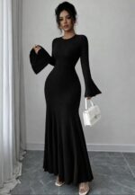 Flared Full Sleeve Fit and Flare Maxi Dress for Women - Image 6