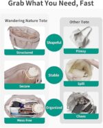 Large Tote Bag for Women | Multi-Pocket Travel Shoulder Bag with Tumbler Pocket | Work, Office, College, Travel & Daily Use Handbag - Image 14