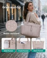 Large Tote Bag for Women | Multi-Pocket Travel Shoulder Bag with Tumbler Pocket | Work, Office, College, Travel & Daily Use Handbag - Image 16
