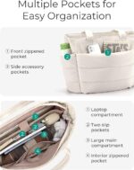 Tote Bag for Woman | Lightweight Puffy Shoulder Handbag with Multi Compartment | Travel, Office, Gym & Daily Use | Durable Taslan Fabric - Image 3