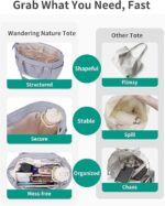 Large Tote Bag for Women | Multi-Pocket Travel Shoulder Bag with Tumbler Pocket | Work, Office, College, Travel & Daily Use Handbag - Image 18