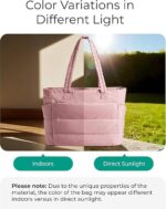 Tote Bag for Woman | Lightweight Puffy Shoulder Handbag with Multi Compartment | Travel, Office, Gym & Daily Use | Durable Taslan Fabric - Image 13