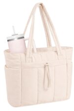 Large Tote Bag for Women | Multi-Pocket Travel Shoulder Bag with Tumbler Pocket | Work, Office, College, Travel & Daily Use Handbag - Image 7