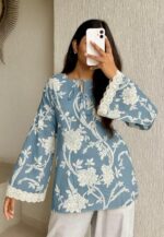 Women’s Printed Short Kurti for Girls | Regular Wear Flared Tunic Top | Stylish & Comfortable Rayon Kurti |Embroidered Short Kurti Top - Image 4