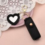 Women Lipstick Holder Keychain with Mirror, Soft PU Leather Portable Chapstick Holder Lipstick Pouch with Metal Key Ring for Trave Party Gift (Pink, Free) - Image 9