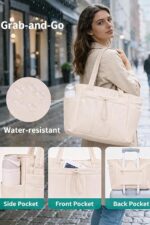Large Tote Bag for Women | Multi-Pocket Travel Shoulder Bag with Tumbler Pocket | Work, Office, College, Travel & Daily Use Handbag - Image 10