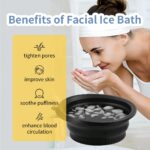 Face Ice Bowl Foldable Silicone Facial Ice Bath Kit Ice Pack Portable Facial Ice Therapy Bowl with Built-In Icetray for Cold Compress Skin Tightening, Puffiness Relief Glowing Skin Beauty Tool - Image 2