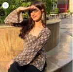 Women’s Cotton Floral Printed Square Neck Straight Short Kurti Top Full Sleeve - Image 4