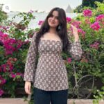 Women’s Cotton Floral Printed Square Neck Straight Short Kurti Top Full Sleeve - Image 2