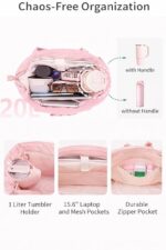 Large Tote Bag for Women | Multi-Pocket Travel Shoulder Bag with Tumbler Pocket | Work, Office, College, Travel & Daily Use Handbag - Image 22