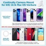 ZORBES Continuity Camera Mount For Macbook Magnetic Laptop Phone Holder For Macbook Laptops/Iphone 14,13&12 Series,Compatible With Magsafe,Iphone Webcam Mount For Ios 16&Macos Ventura - Image 2