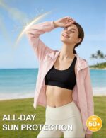 Venzina® Sunscreen Jacket for Women UV Jacket for Women UPF 50+ Sun Protection Cropped Hoodie Ultra Lightweight Breathable Mesh Lining Outdoor Cycling - Image 3