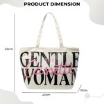 Kraptick Tote Bag – White Printed Canvas with Compact Design Casual Shoulder Style Tote Bag for Travel or Grocery Shopping Large Capacity and Lightweight Fashionable and Useful for Daily Use - Image 13