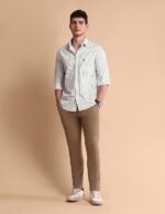 U.S. POLO ASSN. Men Cotton Modal Vertical Striped Tailored Fit Shirt - Image 3