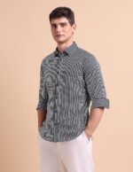 U.S. POLO ASSN. Men Cotton Modal Vertical Striped Tailored Fit Shirt - Image 8