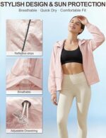 Venzina® Sunscreen Jacket for Women UV Jacket for Women UPF 50+ Sun Protection Cropped Hoodie Ultra Lightweight Breathable Mesh Lining Outdoor Cycling - Image 4