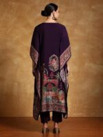 Varanga Women-Zari & Sequin Detailed Ethnic Printed Flared Kaftan With Trouser - Image 4