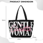 Kraptick Tote Bag – White Printed Canvas with Compact Design Casual Shoulder Style Tote Bag for Travel or Grocery Shopping Large Capacity and Lightweight Fashionable and Useful for Daily Use - Image 5