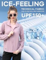Venzina® UPF 150+ Sunscreen Jacket for Women, Stylish Sun Protection Jackets for Women, Cool Feel Quick Dry Sun Hoodie, Modern Fit with Removable Hat & Zip Pocket, for Driving, Camping - Image 7