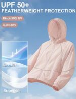 Venzina® Sunscreen Jacket for Women UV Jacket for Women UPF 50+ Sun Protection Cropped Hoodie Ultra Lightweight Breathable Mesh Lining Outdoor Cycling - Image 5