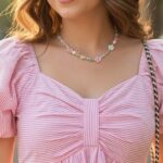 KARMA APPAREL Women’s Stylish Puff Sleeve Ruched Bow Front Top | Trendy Casual Summer Wear for Girls | Soft Lightweight Western Top for Daily & Vacation Outfit