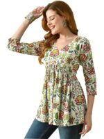 Women’s Printed Short Kurti for Girls | Regular Wear Flared Tunic Top | Stylish & Comfortable Rayon Kurti |Embroidered Short Kurti Top - Image 10