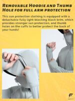FABSPORTS Men's UV Protection Sun Screen Jacket, Sun Protection Clothing, Lightweight with UPF 50+ Protection for Outdoors - Image 4