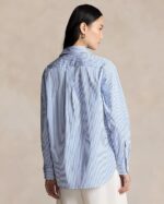 Striped Shirt for Woman | Blue Stripes | Cotton Blend - Image 2