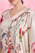 Label Aarna Premium Soft Satin Kaftan Dress for Women / Digital Print / Free Size (M-3XL) / Hidden Adjustable Belt / Full Length / Vacation / Beach Wear - Image 5