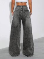 GRECIILOOKS Cargo Jeans for Women – Wide Leg High Waist Baggy Denim Pants | Casual Fit Trousers with Utility Pocket Design - Image 2