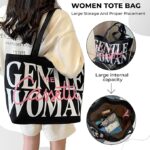 Kraptick Tote Bag – White Printed Canvas with Compact Design Casual Shoulder Style Tote Bag for Travel or Grocery Shopping Large Capacity and Lightweight Fashionable and Useful for Daily Use - Image 6