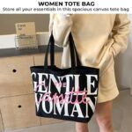 Kraptick Tote Bag – White Printed Canvas with Compact Design Casual Shoulder Style Tote Bag for Travel or Grocery Shopping Large Capacity and Lightweight Fashionable and Useful for Daily Use - Image 4