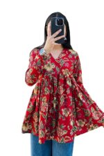 Women’s Printed Short Kurti for Girls | Regular Wear Flared Tunic Top | Stylish & Comfortable Rayon Kurti |Embroidered Short Kurti Top - Image 9