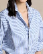 Striped Shirt for Woman | Blue Stripes | Cotton Blend - Image 3