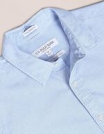 U.S. POLO ASSN. Men's Blue Solid Spread Collar Collared Neck Full Sleeve Casual Cotton Regular Fit Shirt - Image 3