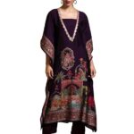 Varanga Women-Zari & Sequin Detailed Ethnic Printed Flared Kaftan With Trouser