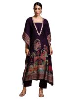 Varanga Women-Zari & Sequin Detailed Ethnic Printed Flared Kaftan With Trouser