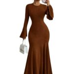 Flared Full Sleeve Fit and Flare Maxi Dress for Women