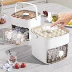 Ice Cube Maker with Tray and Storage Bin | Colorful Ice Cube Storage | Quick & Easy Ice Release| Creative Fruit, Cocktails and Juice | Ideal for Home, Kitchen - Image 2